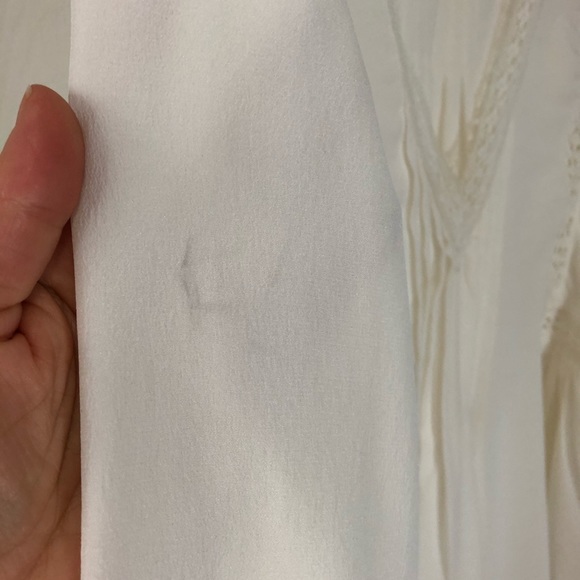 Rebecca Taylor Silk Lace Panel Blouse Size 8 - Picture 7 of 8